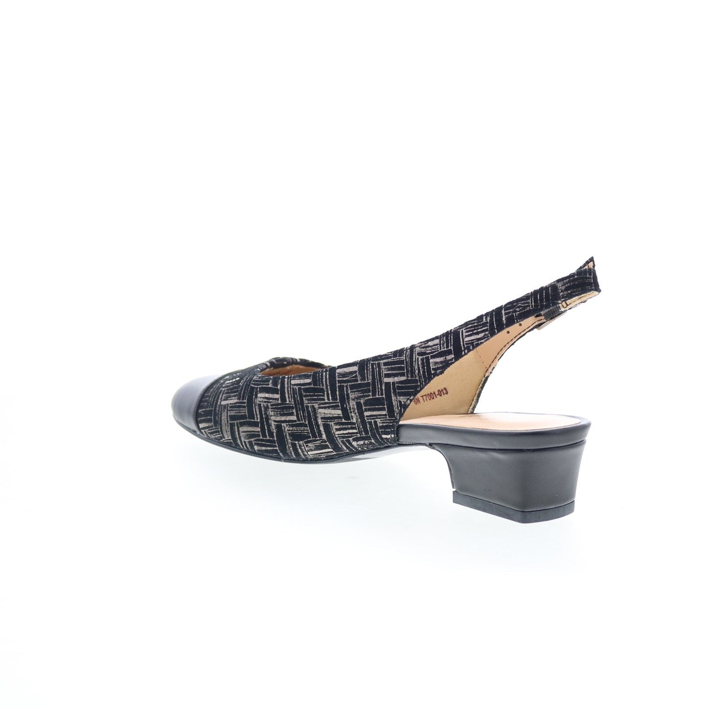 Trotters Dea T7001-013 Womens Black Narrow Leather Slingback Heels Shoes